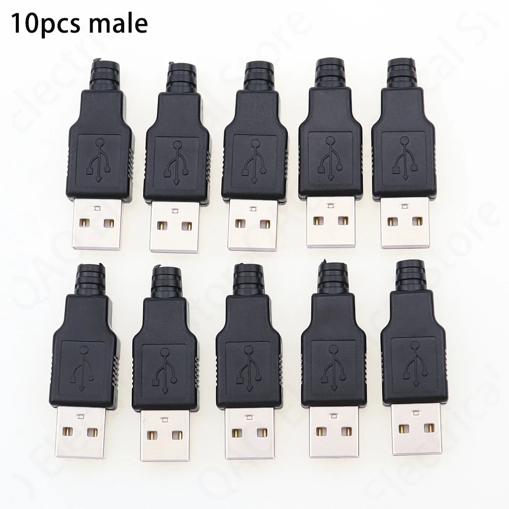 IMC 뜨거운 새로운 10pcs 유형 A 남성 USB 4 핀 플러그 소켓 커넥터 (검은 색 플라스틱 커버 포함) title=IMC 뜨거운 새로운 10pcs 유형 A 남성 USB 4 핀 플러그 소켓 커넥터 (검은 색 플라스틱 커버 포함)