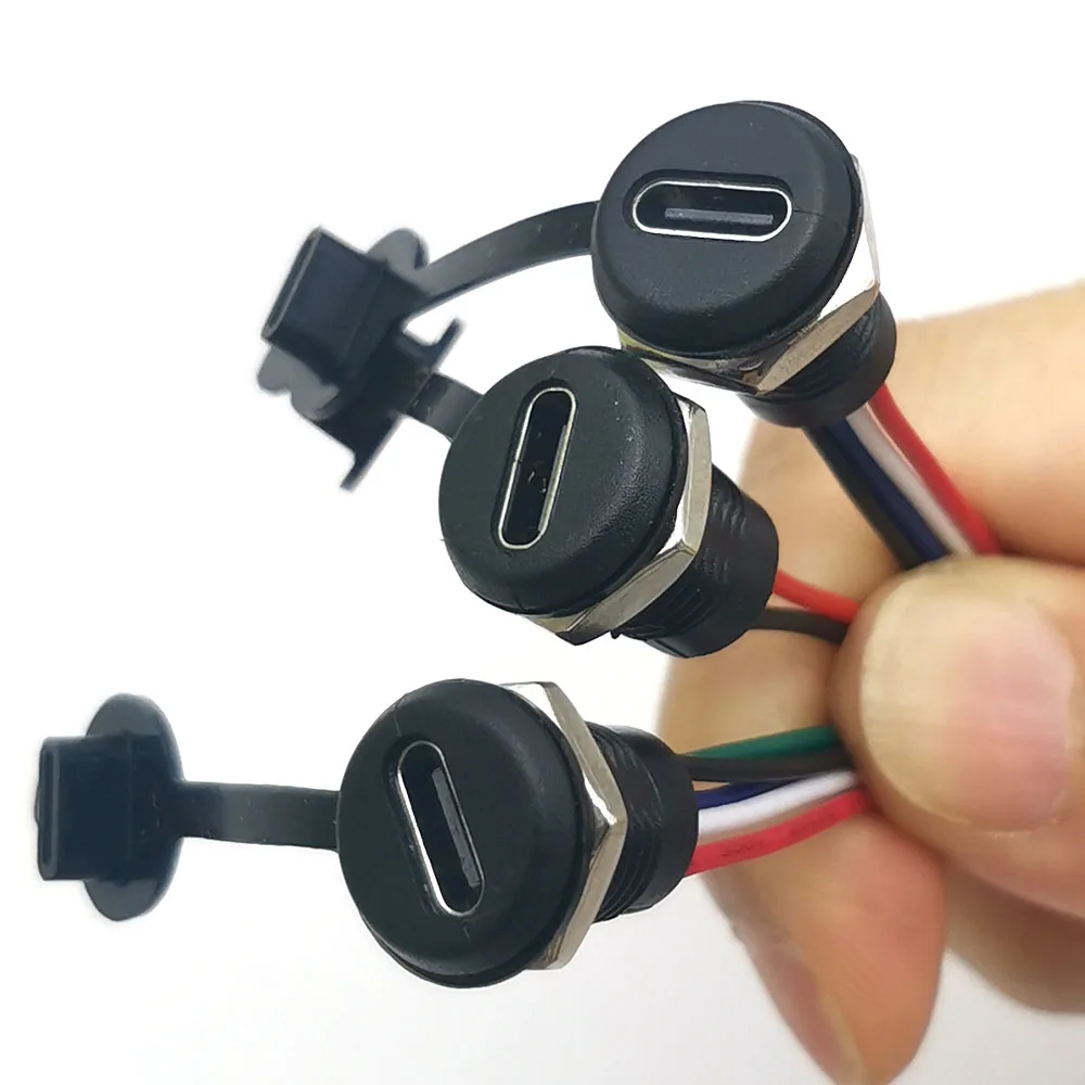 1pcs USB 유형 C 커넥터 유형-C 너트 잠금 플레이트가있는 방수 여성 TPC 방수 고전류 고속 충전 잭 포트 title=1pcs USB 유형 C 커넥터 유형-C 너트 잠금 플레이트가있는 방수 여성 TPC 방수 고전류 고속 충전 잭 포트
