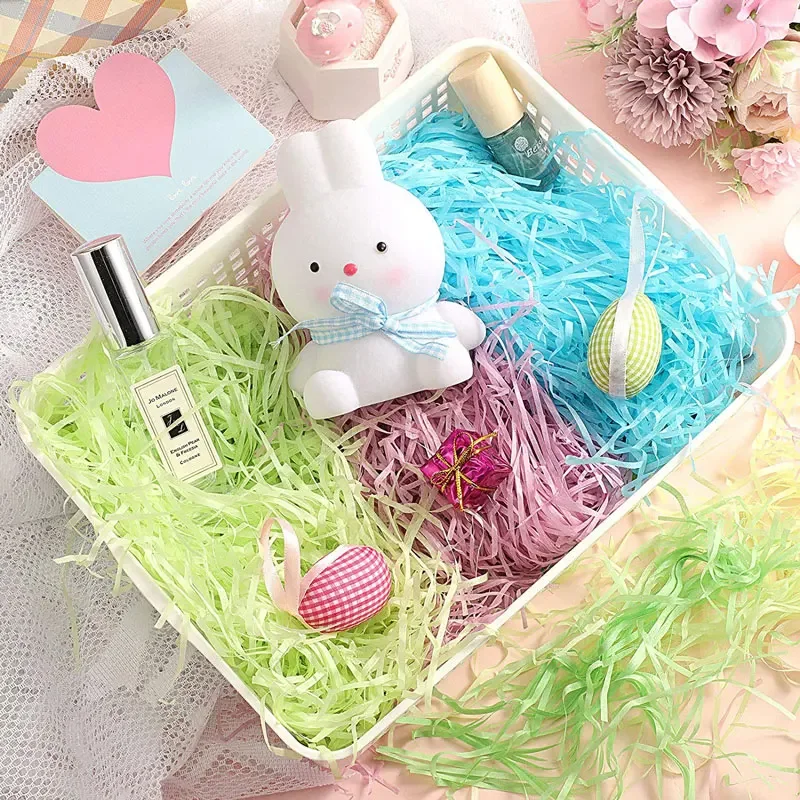 20/50g 반짝이 라피아 종이 조각 포장 및 빈 바구니 및 크리스마스 포장 선물 바구니 포장 충전 용 필러