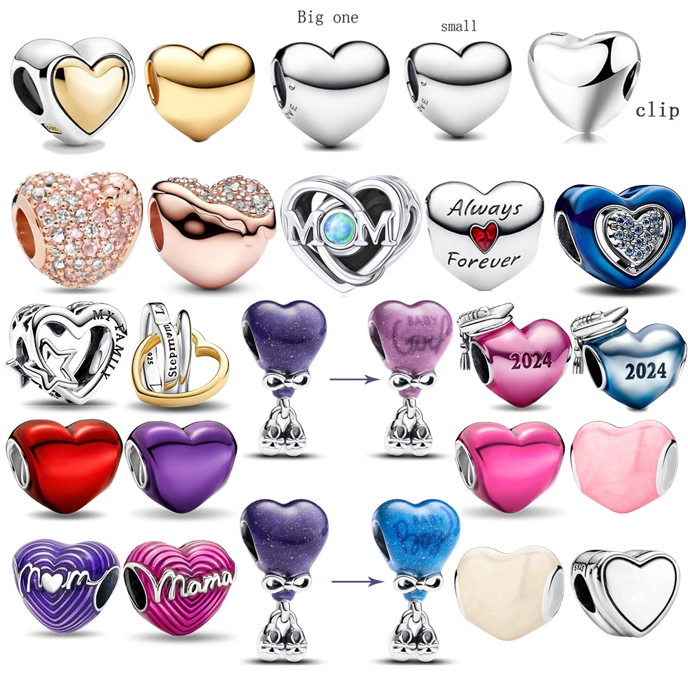 925 스털링 실버 사랑 조각 가능 & 멀티 컬러 하트 모양의 비즈 참 맞춤 브랜드 팔찌 클래식 쥬얼리 title=925 스털링 실버 사랑 조각 가능 & 멀티 컬러 하트 모양의 비즈 참 맞춤 브랜드 팔찌 클래식 쥬얼리 