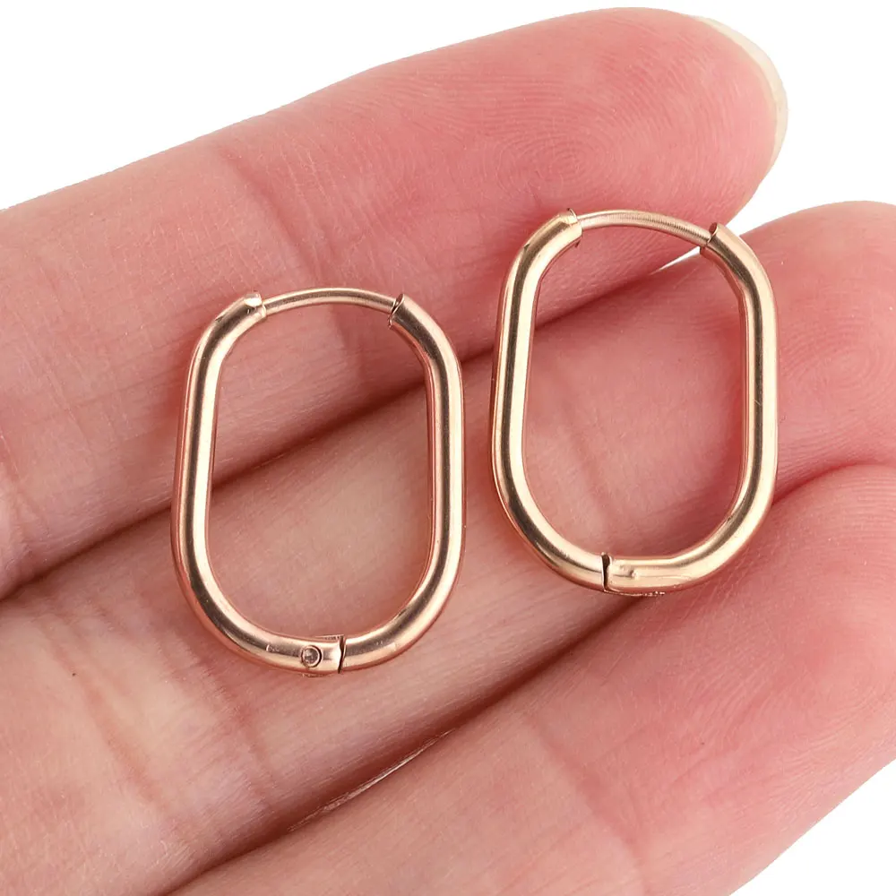 여성 귀걸이에 대한 6pcs 스테인레스 스틸 후프 귀걸이 피어싱 쥬얼리 귀걸이 후프 알레르기 귀걸이 쥬얼리 도매 방지