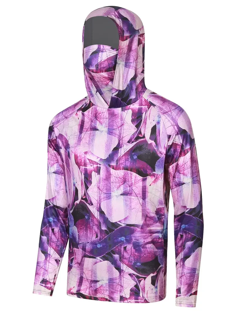 낚시 셔츠 후드 남성 낚시 의류 야외 여름 마스크 까마귀 태양 자외선 차단 성능 저지