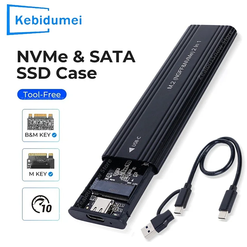 NVME M.2 솔리드 스테이트 드라이브 외부 인클로저 2230/2242/2260/2280 M.2-USB C 10Gbps SSD 알루미늄 케이스 유형 M/M+B 키용 A+C title=NVME M.2 솔리드 스테이트 드라이브 외부 인클로저 2230/2242/2260/2280 M.2-USB C 10Gbps SSD 알루미늄 케이스 유형 M/M+B 키용 A+C 