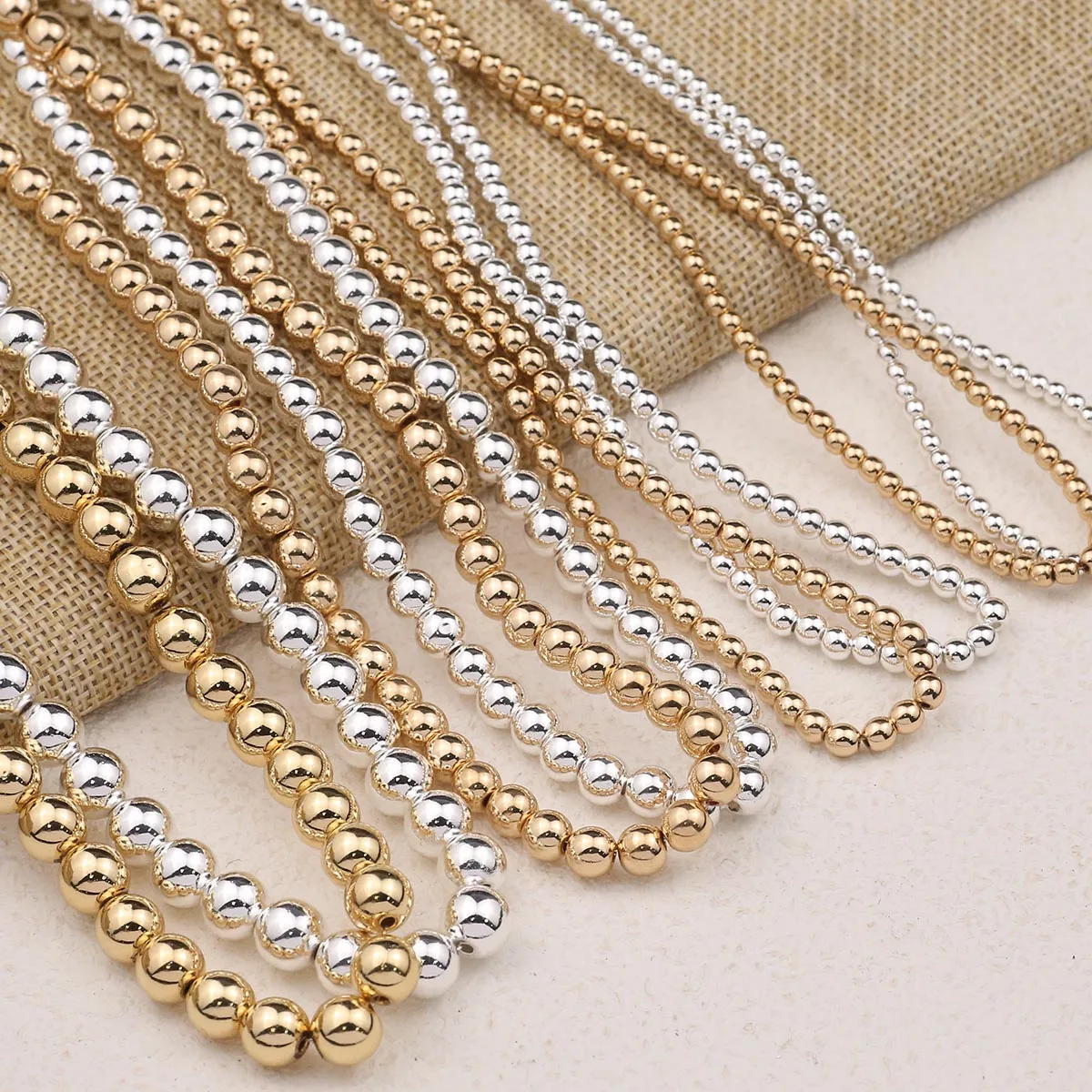 천연 적철광 스톤 KC 골드/실버 컬러 도금 비즈 쥬얼리에 대한 라운드 루즈 비즈 DIY 팔찌 목걸이 액세서리 만들기