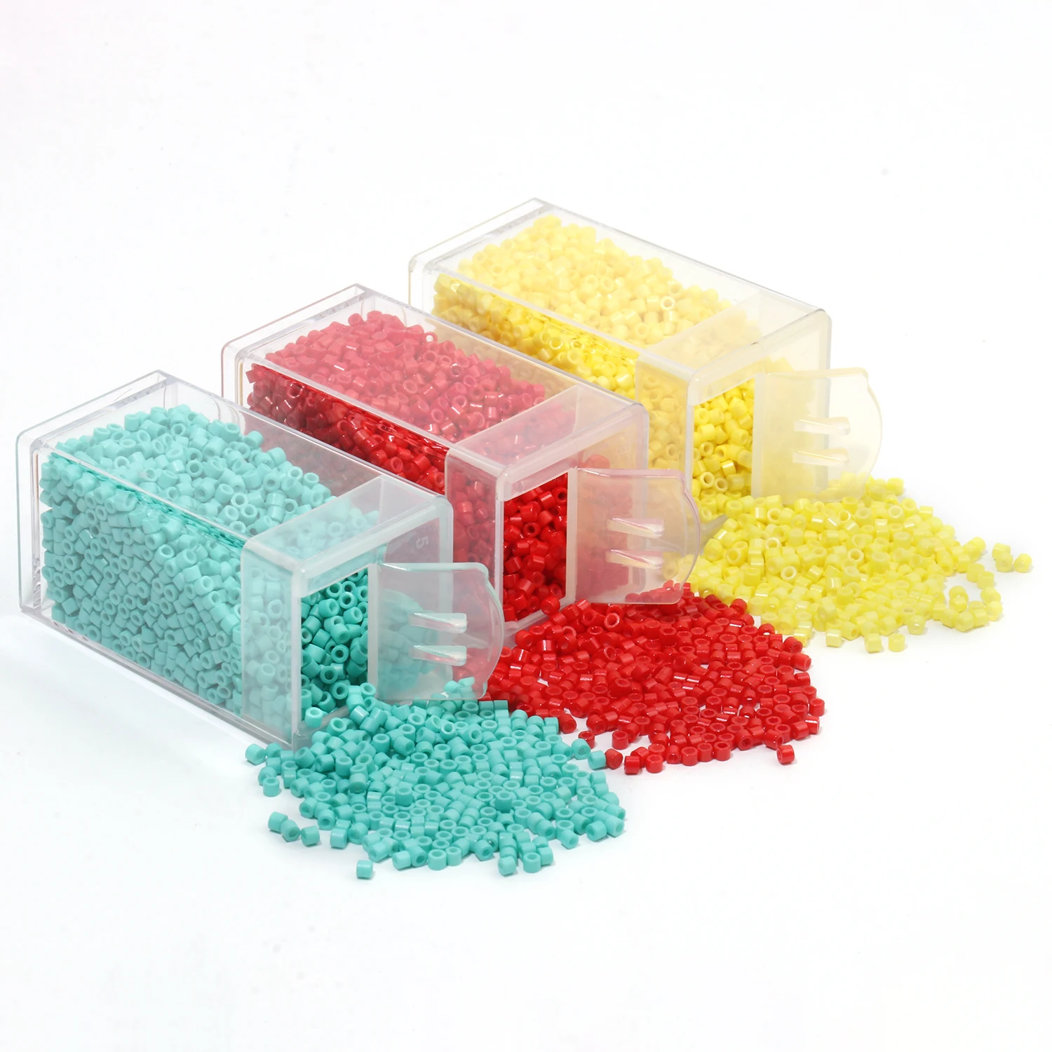 체코 유리 시드 비즈 튜브 모양 박스 비즈 액세서리, 쥬얼리 제작 DIY 팔찌 재료 공급 업체, 1 박스, 도매, 2mm