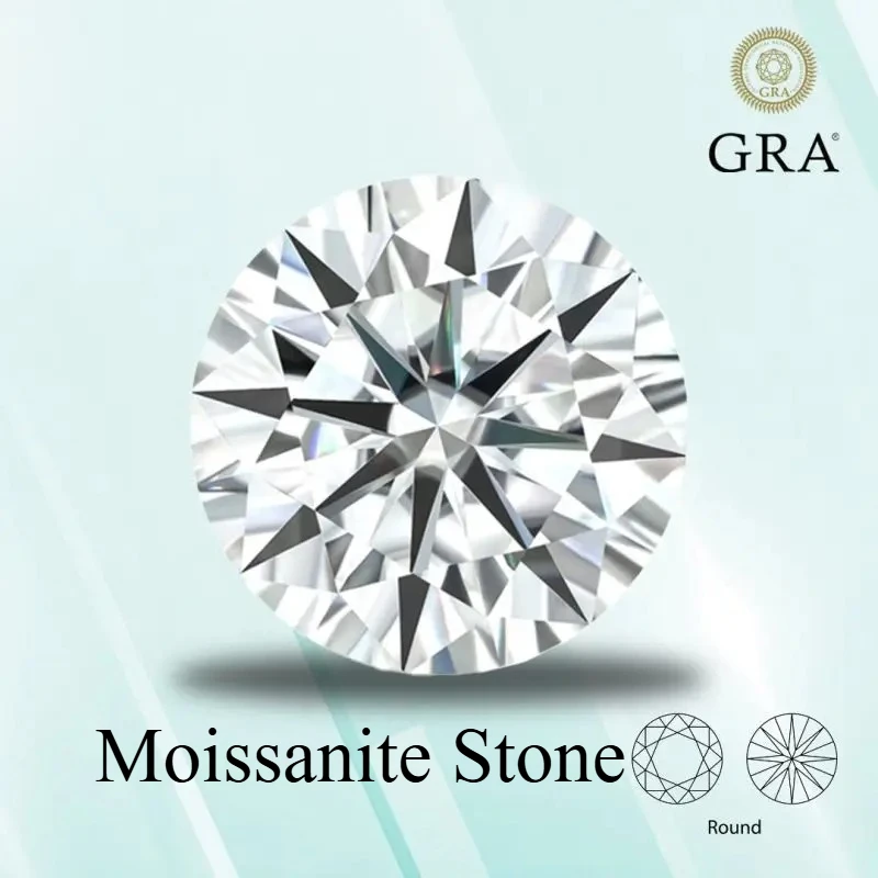 Moissanite 스톤 라운드 컷 D 컬러 VVS1 0.1ct-12ct DIY 목걸이 귀걸이 주요 재료 GRA 인증서가있는 다이아몬드 테스터 통과 title=Moissanite 스톤 라운드 컷 D 컬러 VVS1 0.1ct-12ct DIY 목걸이 귀걸이 주요 재료 GRA 인증서가있는 다이아몬드 테스터 통과