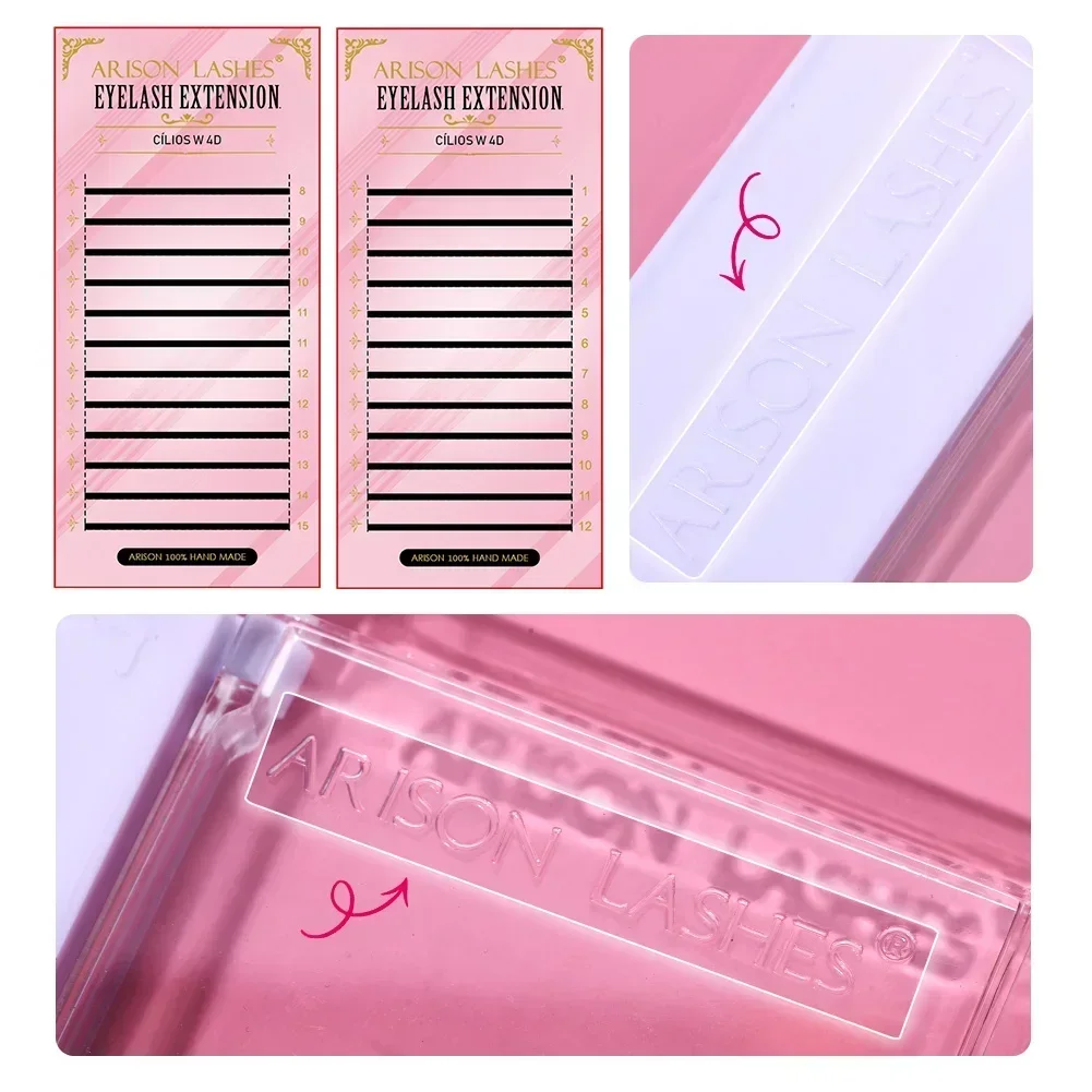 ARISON W 모양 속눈썹 익스텐션, YY 모양 속눈썹, 부드러운 인조 밍크, 쉬운 팬, 자연스러운 속눈썹, 프리메이드 볼륨 팬, 3D, 4D, 5D, 6D