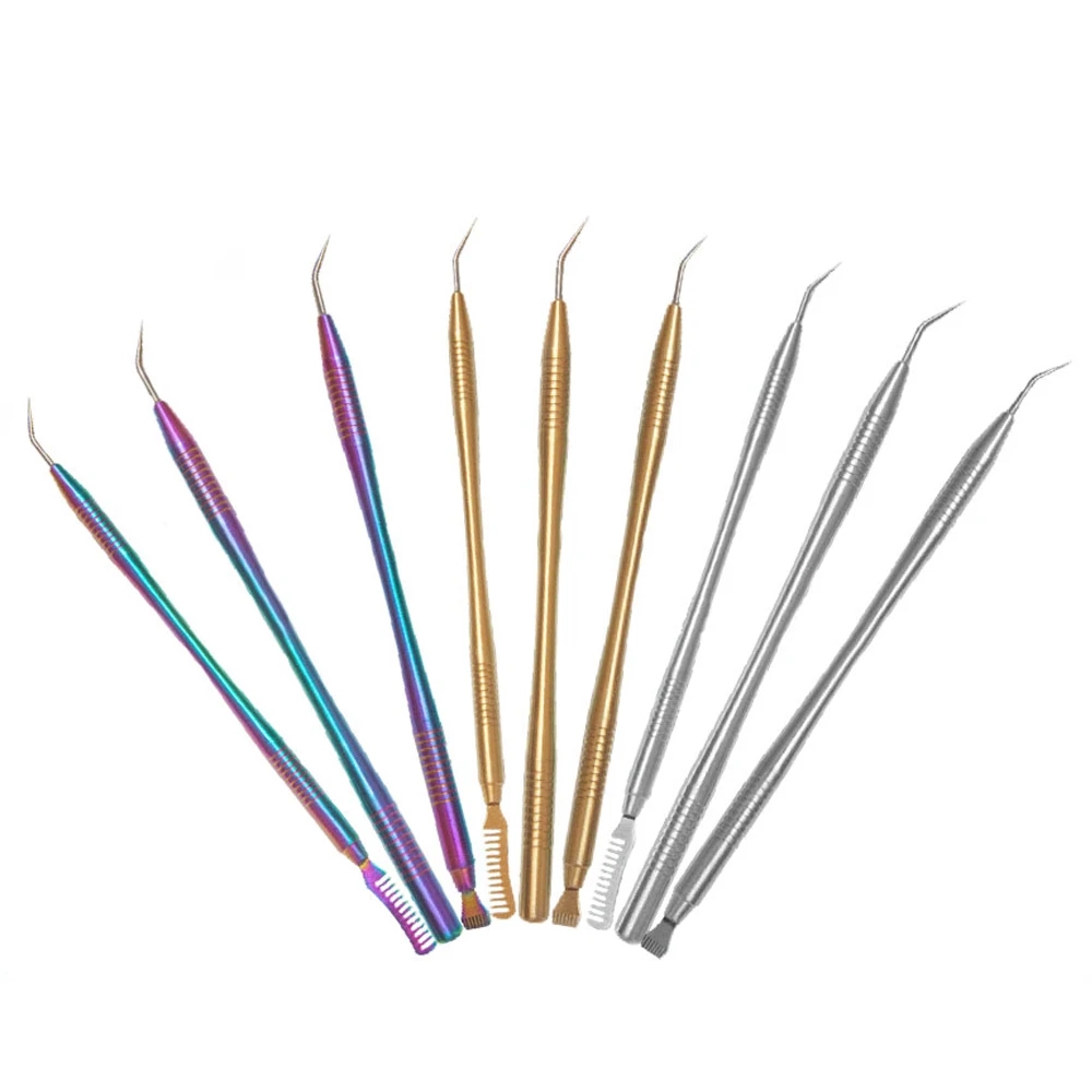 래쉬 리프트 경기자 키트 속눈썹 허용 스틱 스테인레스 스틸 화장품 애플리케이터 빗 메이크업 도구 속눈썹 연장 용품