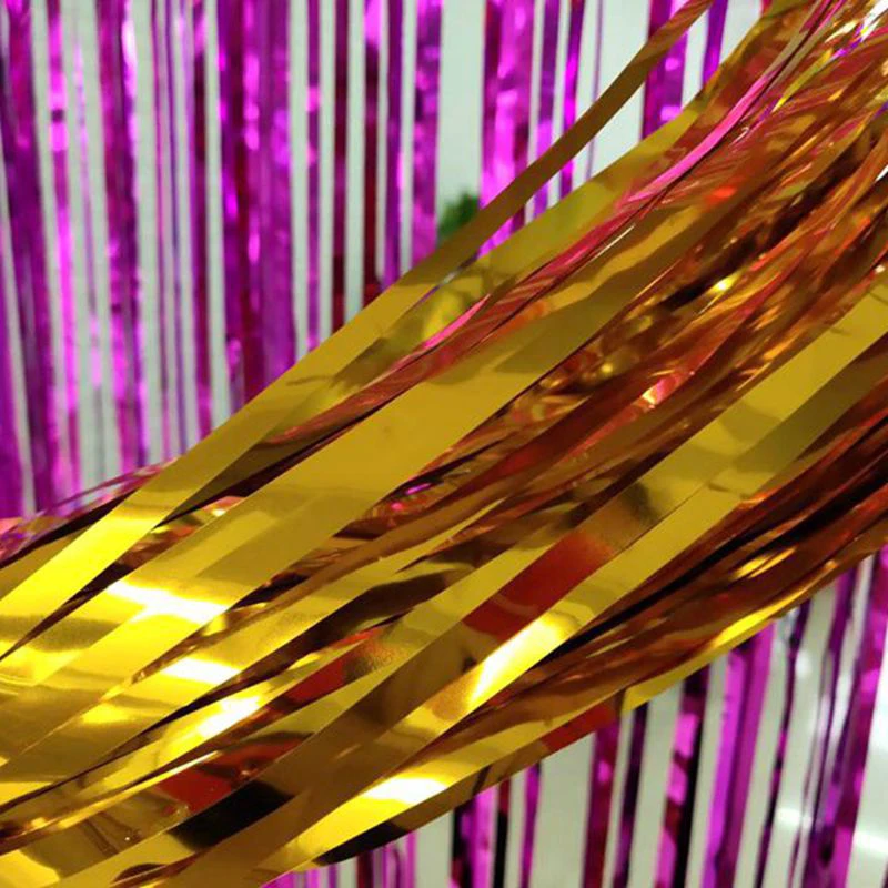 2/3M 파티 배경 웨딩 장식 호일 프린지 커튼 스팽글 독신 사진 배경 벽 커튼 생일 BabyShower