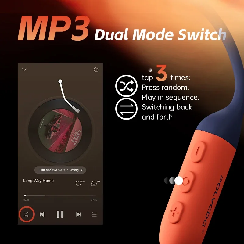 POLVCDG 골전도 이어폰 IPX8 방수 32GB 메모리 블루투스 5.4 실리콘 소재 2024 신제품 X16