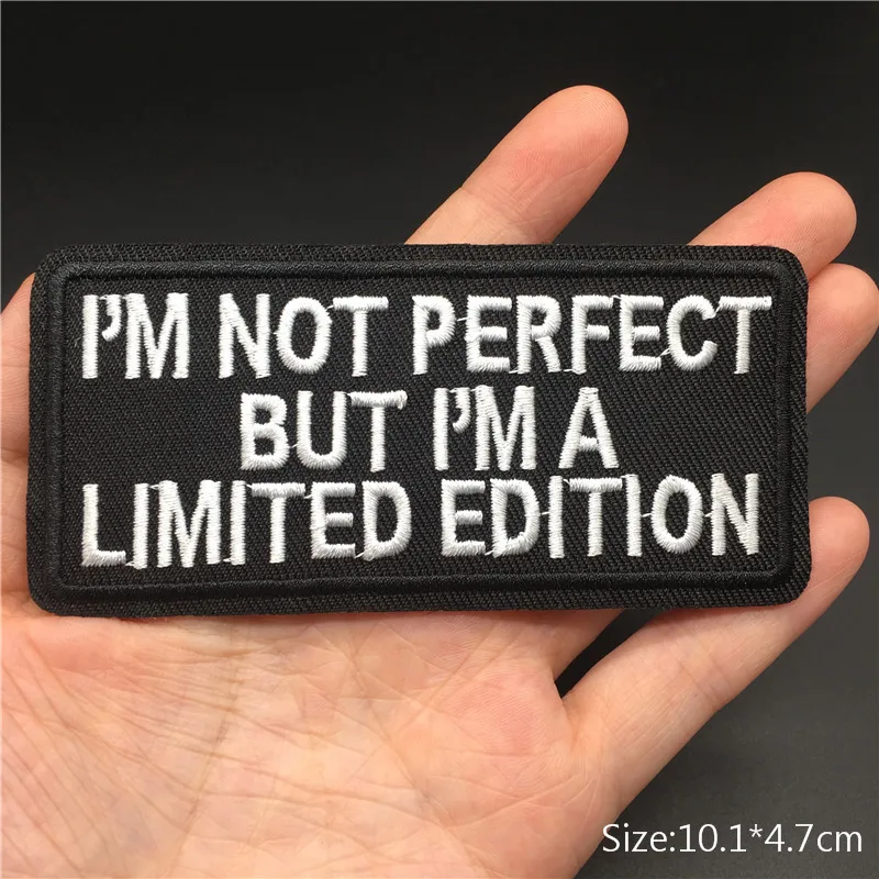 펑크 블랙 화이트 슬로건 자수 패치 의류 철 배지 라벨 스티커 자켓 줄무늬 편지 아플리케