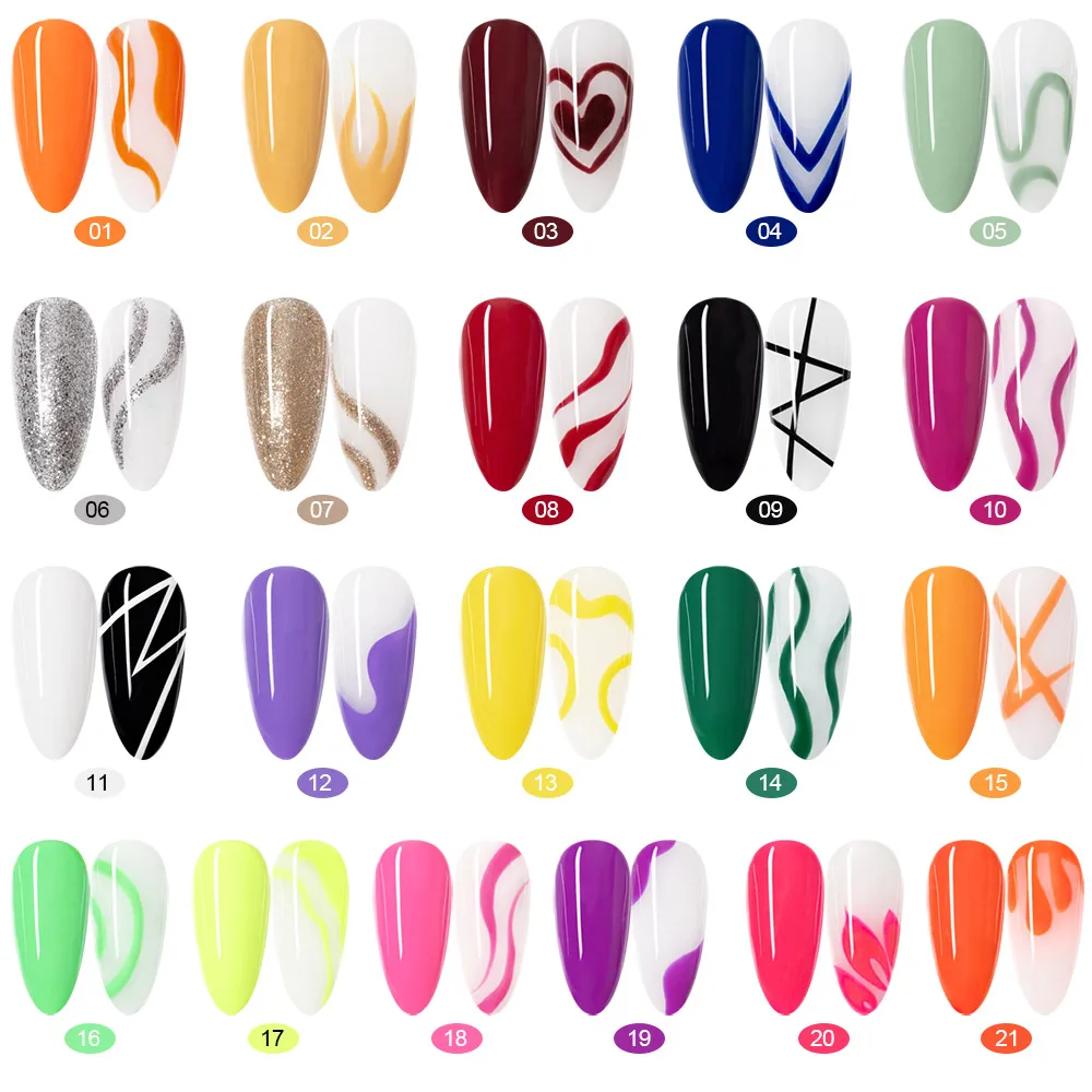 Venalisa 라이너 젤 8ml 프랑스어 네일 젤 폴란드어 UV LED 페인팅 젤 네일 아트 디자인 화려한 반짝이 컬러 DIY 드로잉 폴란드어