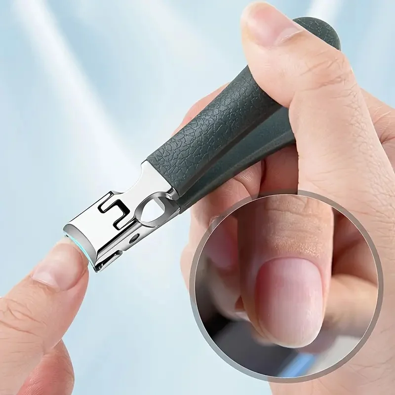두꺼운 손톱을 위한 프로페셔널 스테인레스 스틸 손톱 클리퍼 세트, 안티스플래시 날카로운 손톱 손질 도구, 남성을 위한 매니큐어 도구