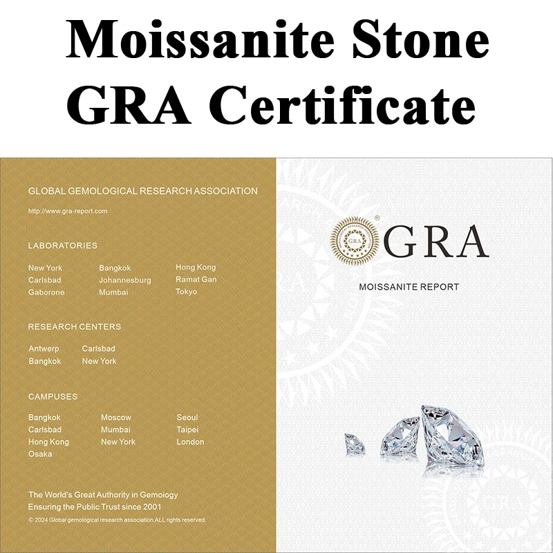 Moissanite 스톤 라운드 컷 D 컬러 VVS1 0.1ct-12ct DIY 목걸이 귀걸이 주요 재료 GRA 인증서가있는 다이아몬드 테스터 통과