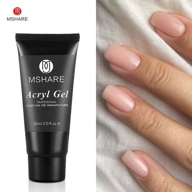 MSHARE 폴리젤 폴리 아크릴 젤 60ml 60g/30g 빌더 UV Led 아크릴 젤 손톱 확장 아크릴 핑크 화이트 클리어 프로페셔널