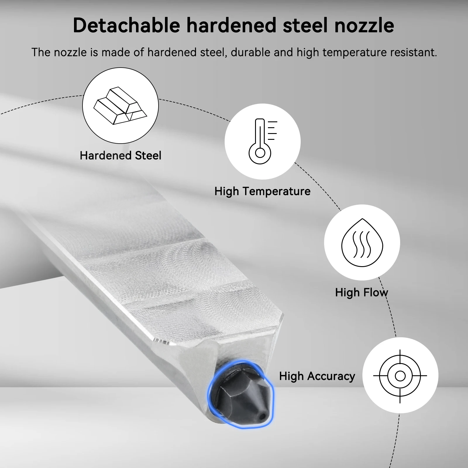 Bambu Lab A1 미니 핫 엔드 키트 용 0.2/0.4/0.6/0.8MM 노즐 Bambu Lab A1 노즐 어셈블리 용 경화 강철 3D 프린터 핫 엔드