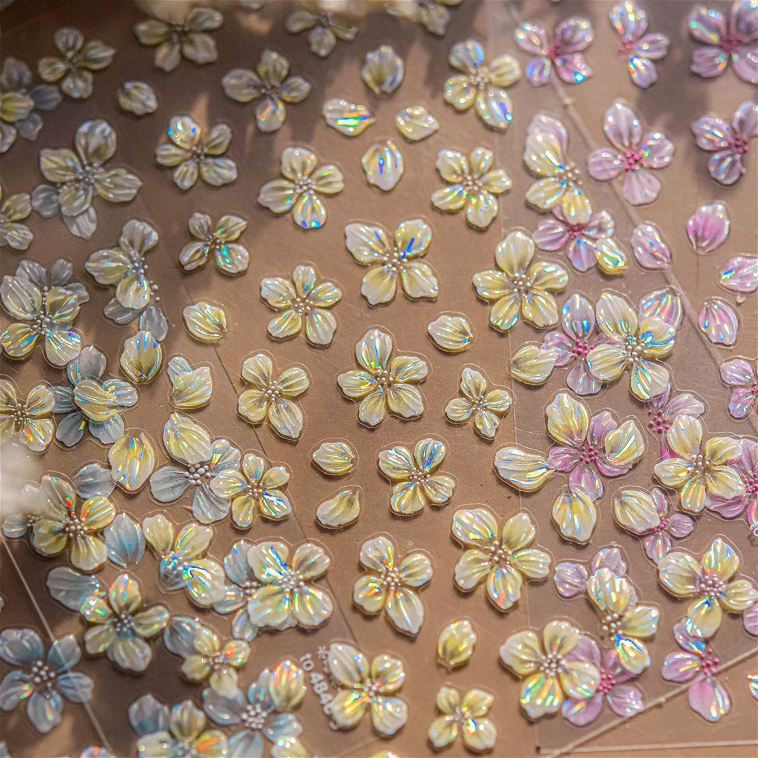 힙스터 순백색 꽃 장미 용수철 백합 작약 동백 데이지 젤리 벚꽃 목련 네일 아트 스티커, 매니큐어 데칼