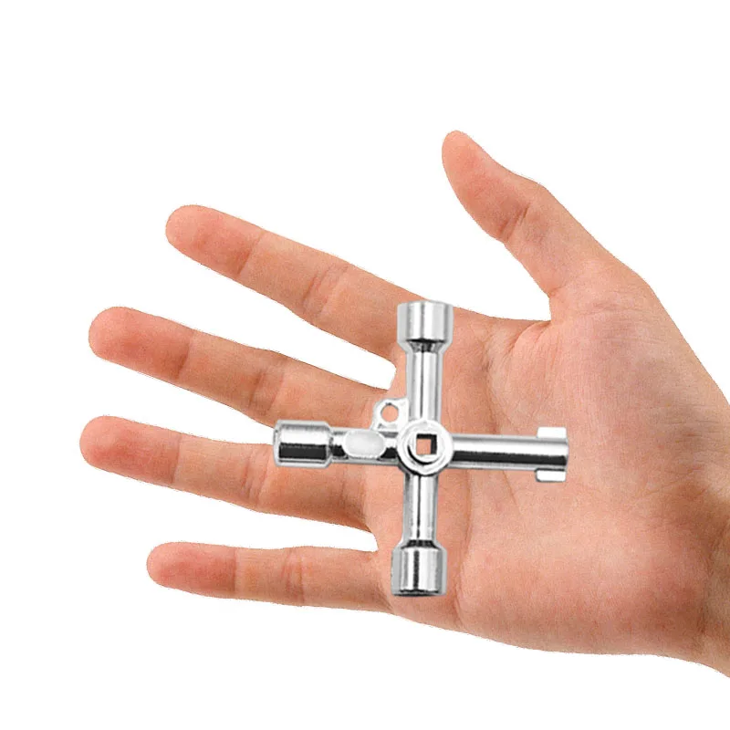 기차 전기 엘리베이터 캐비닛 밸브 합금 삼각형에 대 한 4 웨이 유니버설 크로스 삼각형 렌치 키