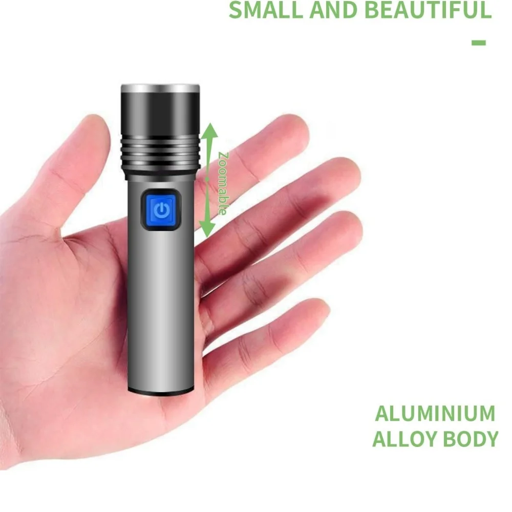 USB 충전식 365nm UV 손전등 알루미늄 휴대용 자외선 토치 블랙 라이트 애완 동물 소변 감지기 블랙 손전등