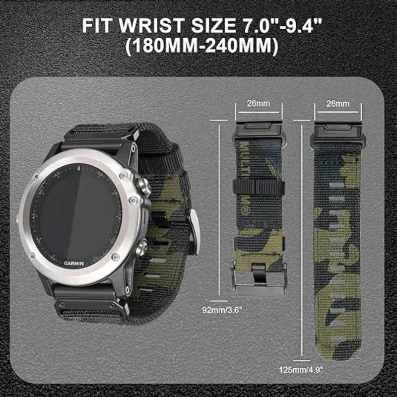 Garmin Fenix 7 7X 6X Pro/Epix Pro Gen 2 51mm 47mm/Fenix6 5Plus 5XPlus 브레이드 시계 밴드용 QuickFit 22mm 26mm 나일론 스트랩