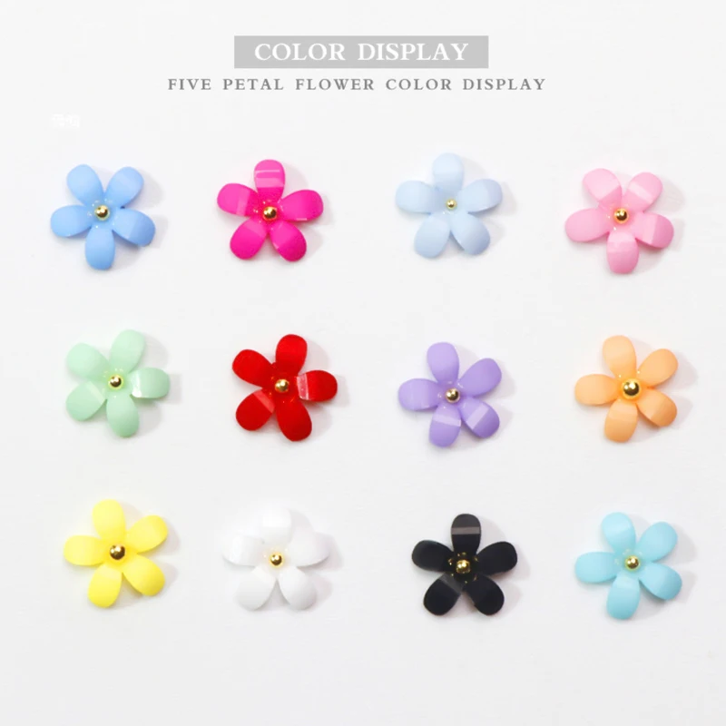 3D 아크릴 꽃 네일 아트 장식, 골드 실버 비즈, 색상 변경 네일 참, 럭셔리 라인스톤 용품 액세서리