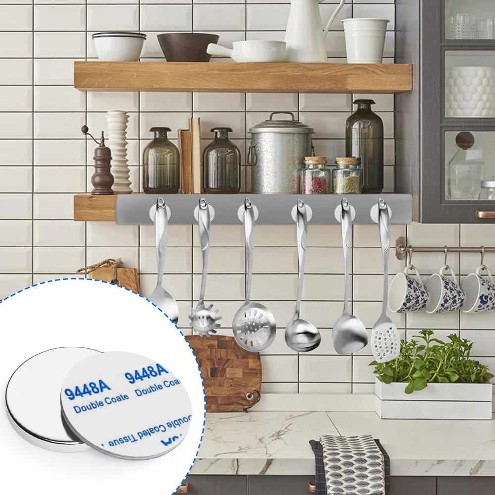 양면 접착 자석 - 공예, 사무실 및 과학 교실을 위한 원형 고출력 냉장고 자석