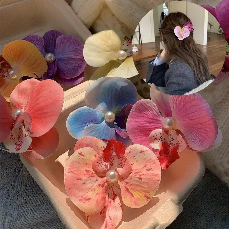 호접란 진주 헤어 클립 꽃 머리핀 난초 나비 머리카락 클립 헤어 액세서리 헤어 스타일링 도구 활 꽃 title=호접란 진주 헤어 클립 꽃 머리핀 난초 나비 머리카락 클립 헤어 액세서리 헤어 스타일링 도구 활 꽃