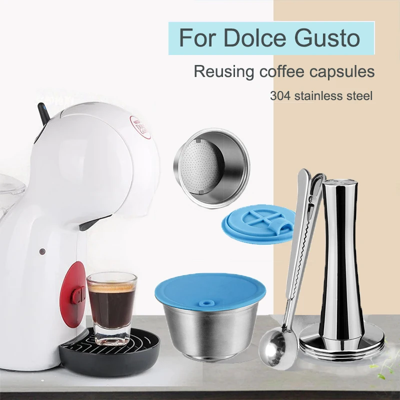 Dolce Gusto 캡슐 실리콘 슬리브 용 리필 가능 스테인레스 스틸 금속 Dolci Gusto 커피 메이커 커피 스쿠프 탬퍼 i Cafilas title=Dolce Gusto 캡슐 실리콘 슬리브 용 리필 가능 스테인레스 스틸 금속 Dolci Gusto 커피 메이커 커피 스쿠프 탬퍼 i Cafilas