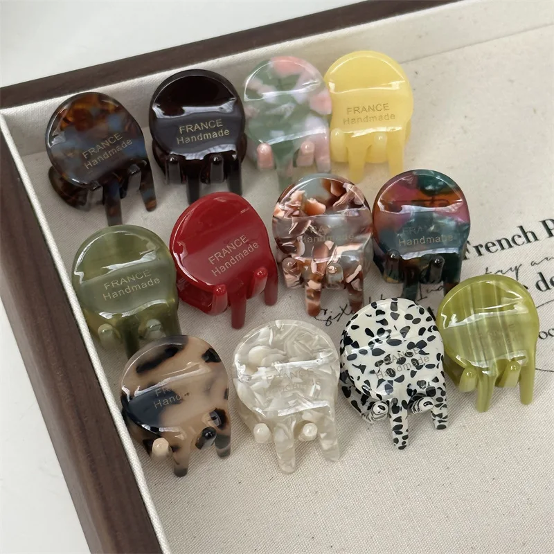 여성용 미니 절묘한 버전 골드 라벨 아세테이트 작은 머리 발톱, 레이디 트렌디 사이드 클립, 소녀 귀여운 헤어 액세서리