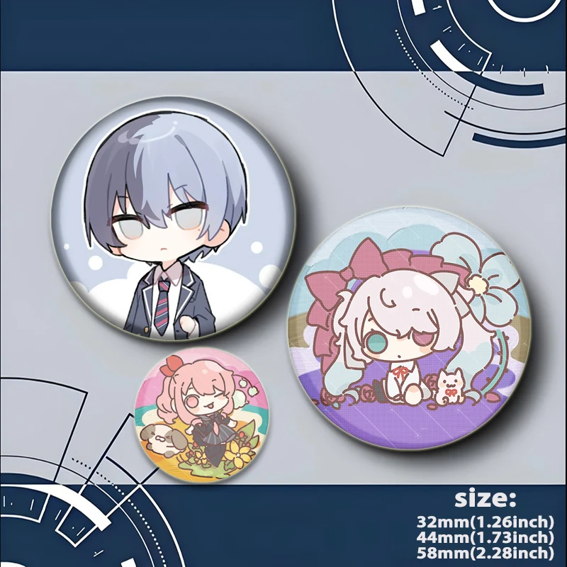프로젝트 애니메이션 브로치 귀여운 만화 미쿠 루카 ‌   Saki Akito Kamishiro Rui 배지 자켓 청바지 옷깃 핀 선물 액세서리