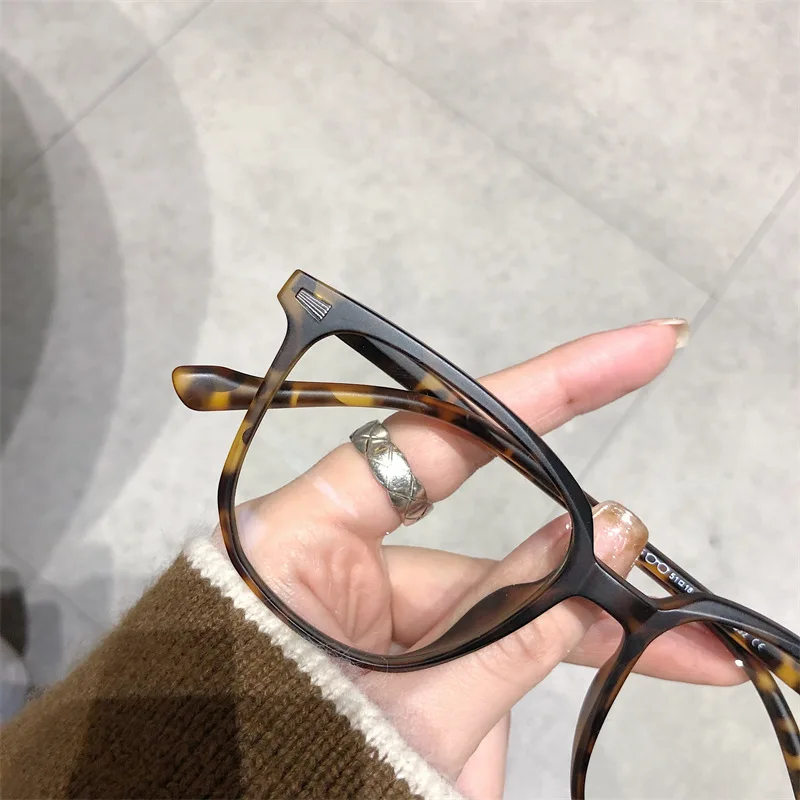 완성 된 숙녀 근시 안경 레트로 안티 블루 라이트 차단 시력 안경 광학 처방 근시 안경