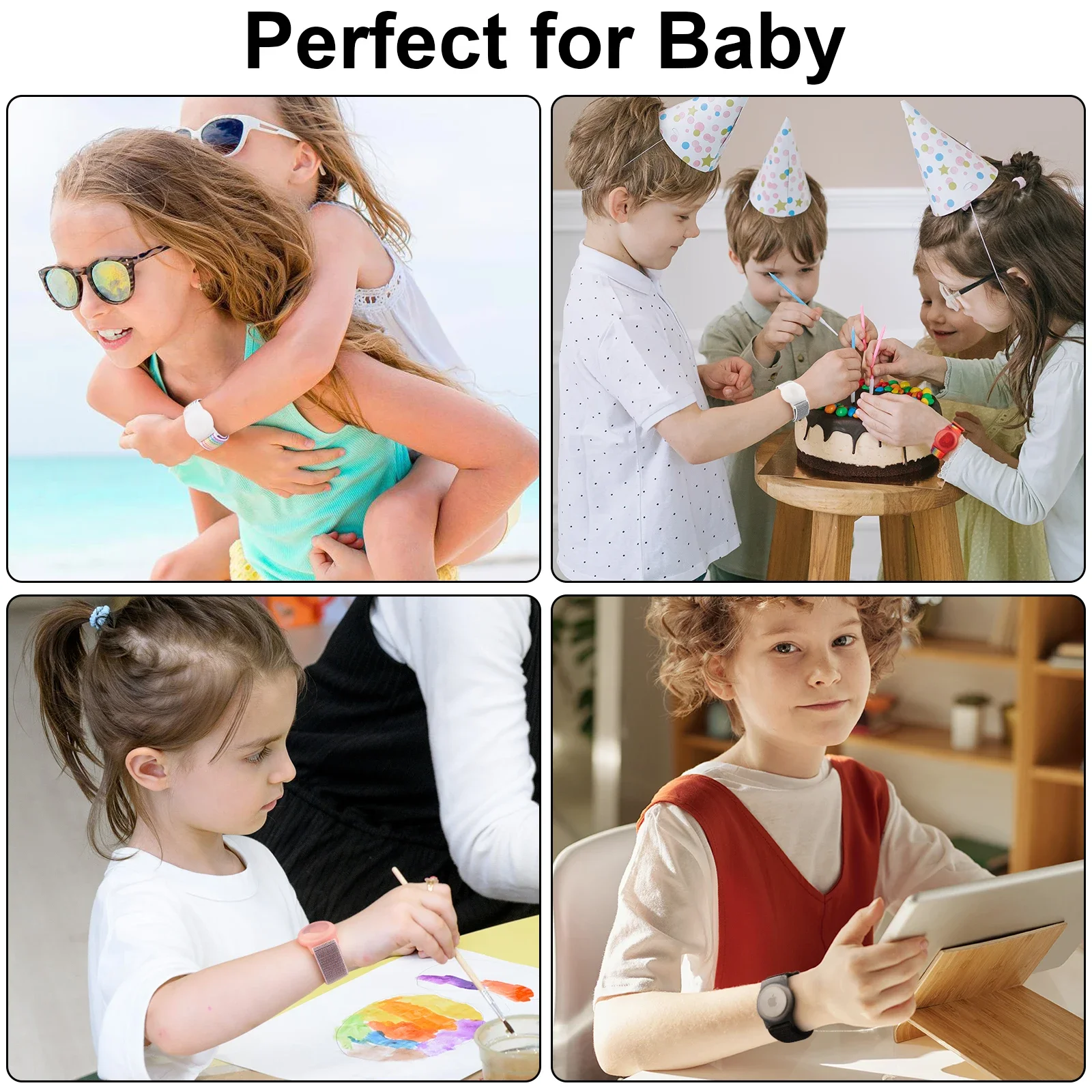 Apple AirTags 어린이 손목 밴드 나일론 스트랩 Airtag GPS 트래커 홀더 시계 스트랩 팔찌 용 스크래치 방지 커버 액세서리