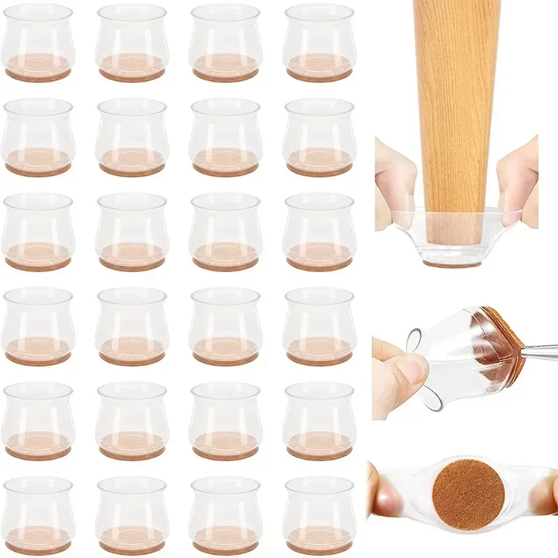 의자 다리 캡 실리콘 발 보호대 패드, 가구 테이블 커버, 양말 플러그 커버, 가구 레벨링 발 홈 장식, 24 개, 4 개