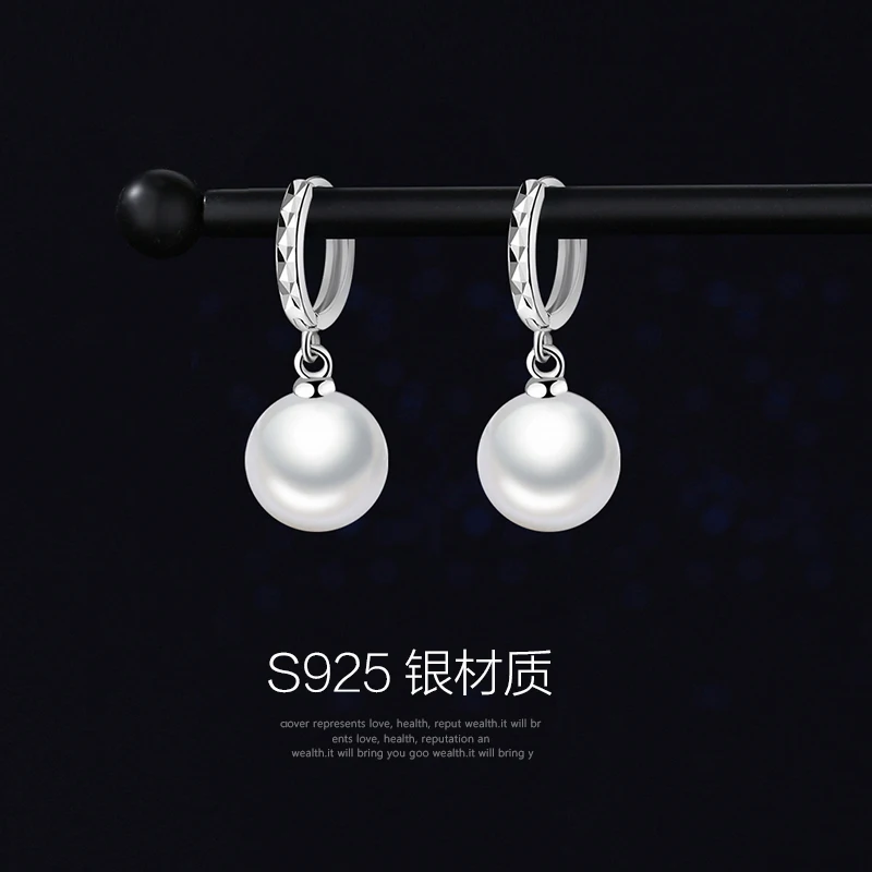 LByzHan 2021 진주 귀걸이 정품 천연 담수 진주 925 스털링 실버 귀걸이 Wemon 결혼 선물을위한 진주 보석