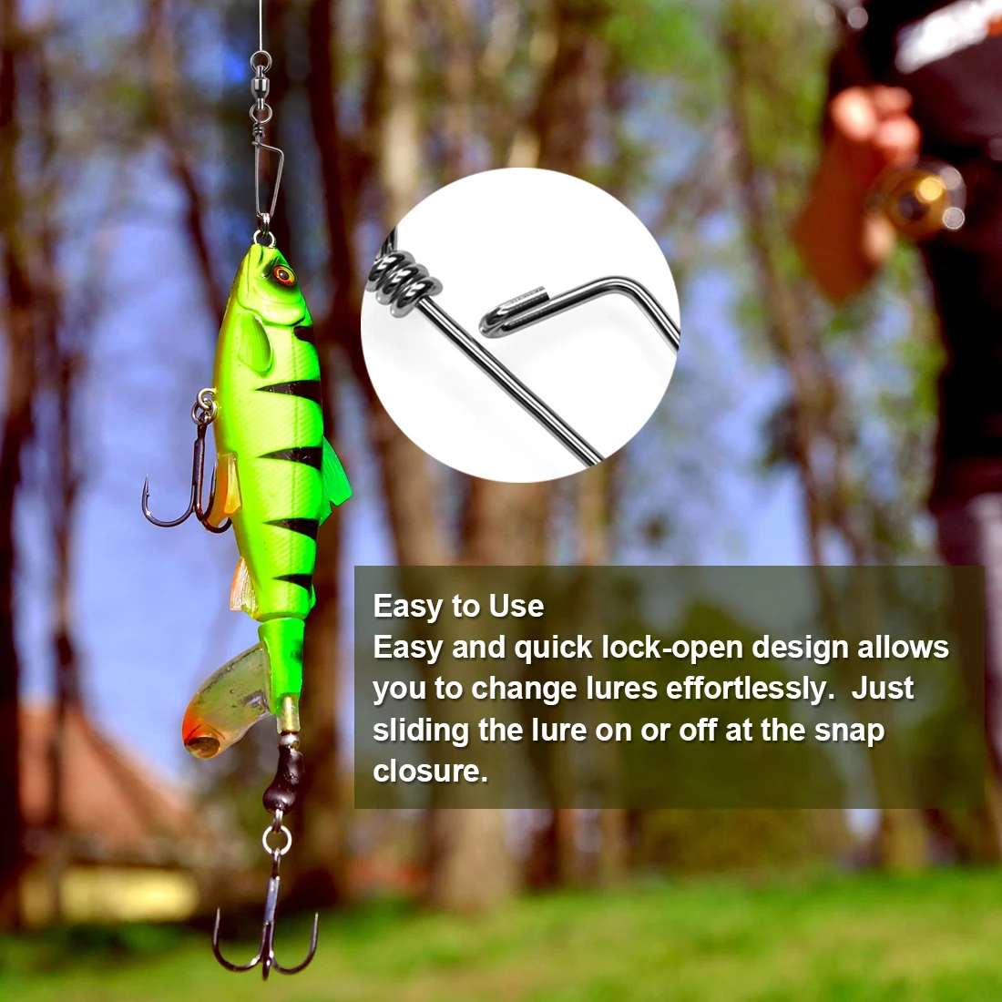 FishTrip 낚시 스냅 회전 볼 베어링 회전, 스테인리스 스틸, 코스트록 스냅, 부식 방지, 블랙 니켈 코팅