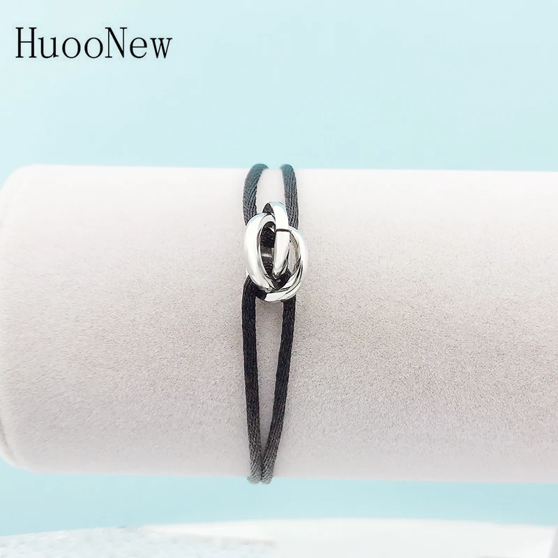 새로운 뜨거운 스테인레스 스틸 팔찌 3 금속 버클 리본 레이스 업 체인 여성을위한 여러 가지 빛깔의 조절 가능한 크기 팔찌 남자 남여