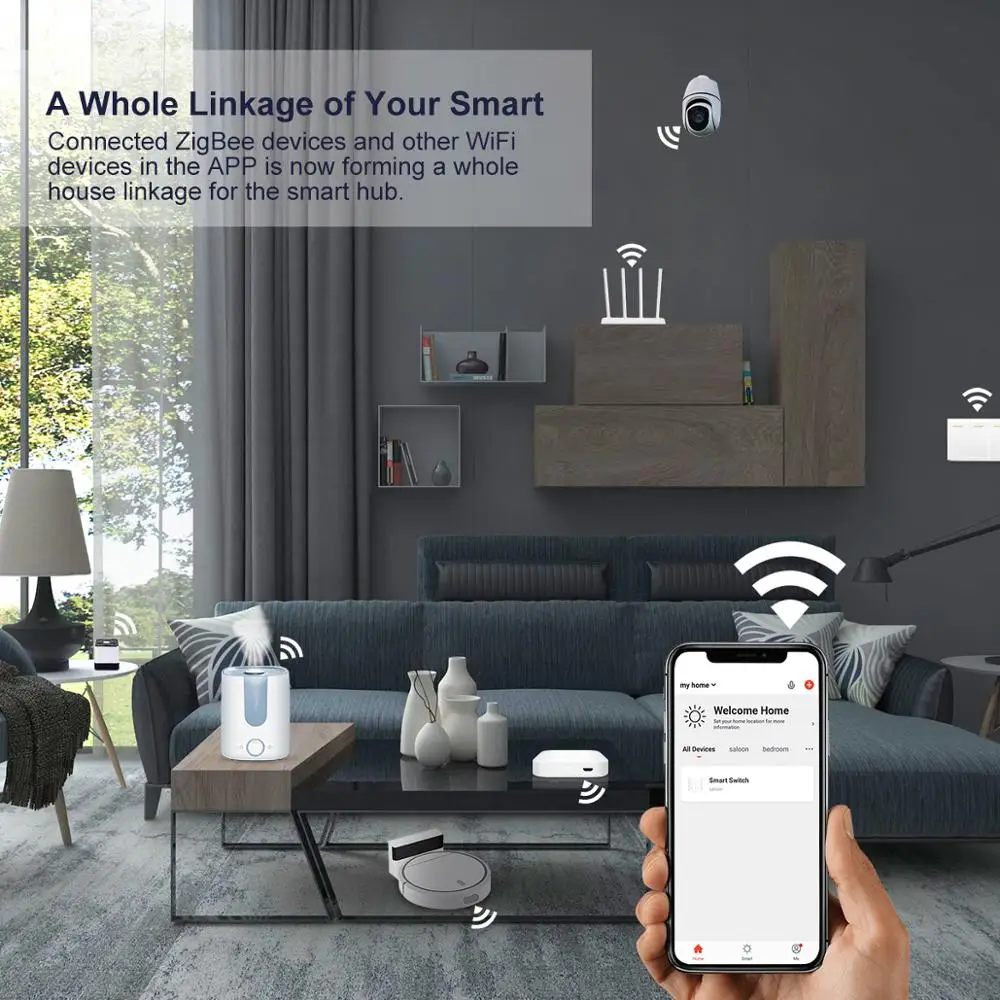 Tuya ZigBee 3.0 스마트 허브, 앱 음성 원격 제어용 무선/유선 게이트웨이 브리지, Alexa Google 홈 어시스턴트와 함께 작동