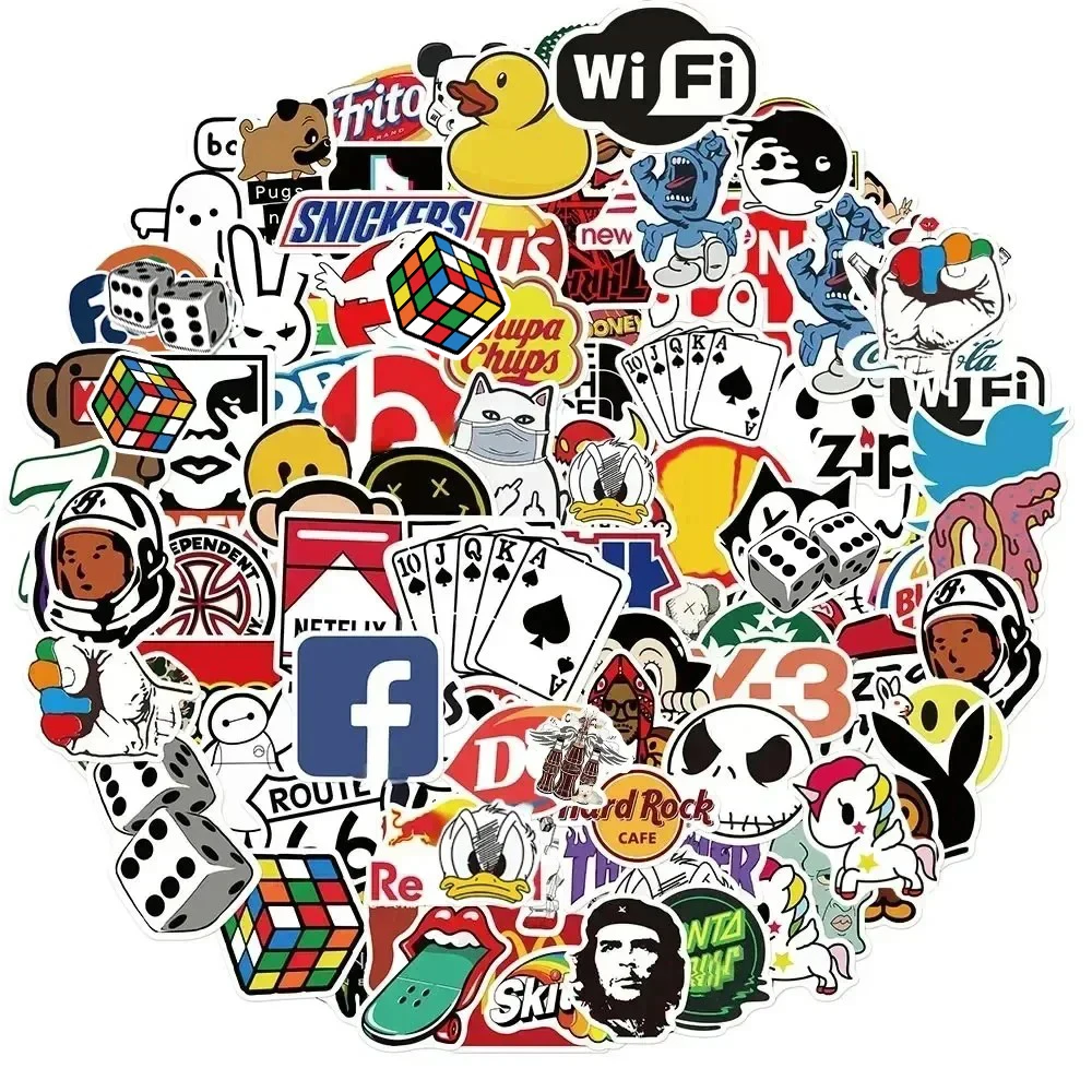 10/30/51/103Pcs 멋진 패션 브랜드 로고 스티커 DIY 스케이트 보드 노트북 수하물 자전거 오토바이 전화 자동차 스티커 데칼 어린이 장난감 title=10/30/51/103Pcs 멋진 패션 브랜드 로고 스티커 DIY 스케이트 보드 노트북 수하물 자전거 오토바이 전화 자동차 스티커 데칼 어린이 장난감