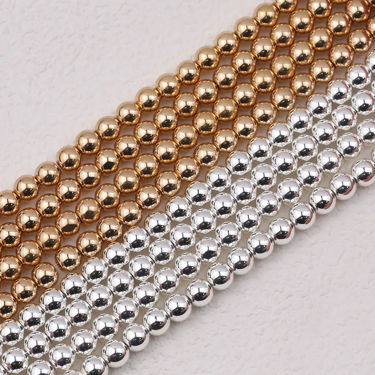 천연 적철광 스톤 KC 골드/실버 컬러 도금 비즈 쥬얼리에 대한 라운드 루즈 비즈 DIY 팔찌 목걸이 액세서리 만들기