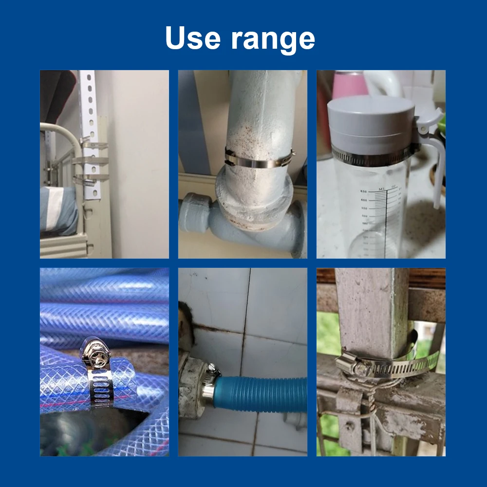 NINDEJIN 3-10pcs 호스 클램프 조정 가능한 6-311mm 스테인레스 스틸 웜 기어 호스 클립 물 파이프 배관 용 호스 잠금 장치