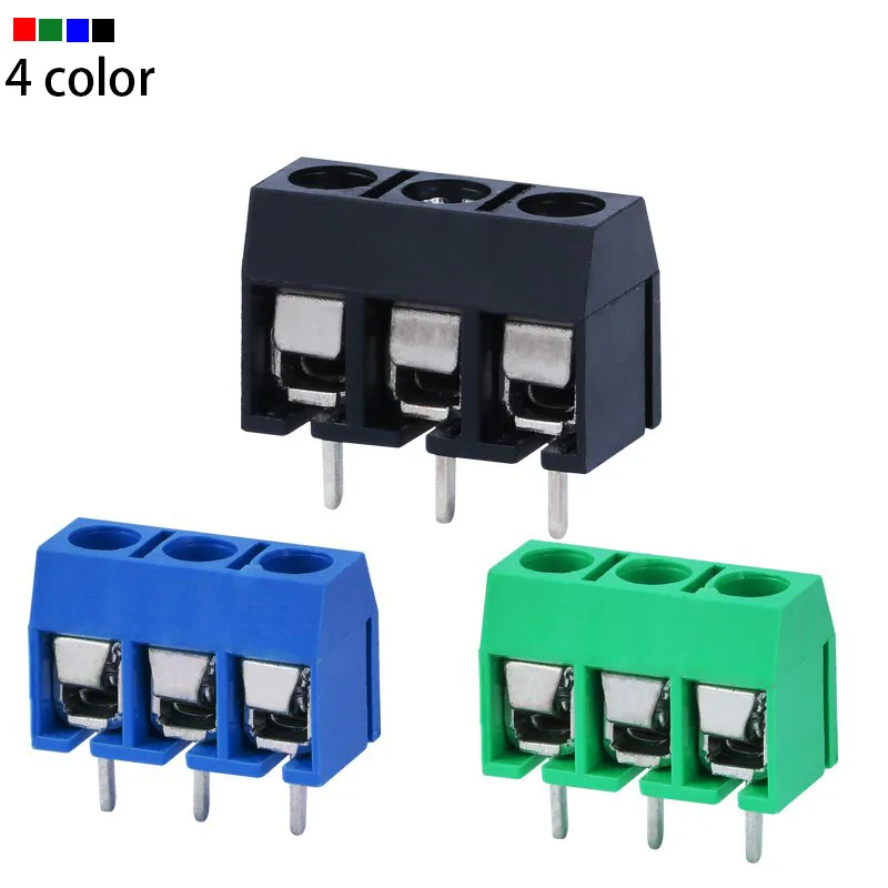 10/20/50 개/몫 KF301-5.0-2P KF301-3P KF301-4P 피치 5.0mm 스트레이트 핀 2P 3P 나사 PCB 터미널 블록 커넥터 파란색 녹색