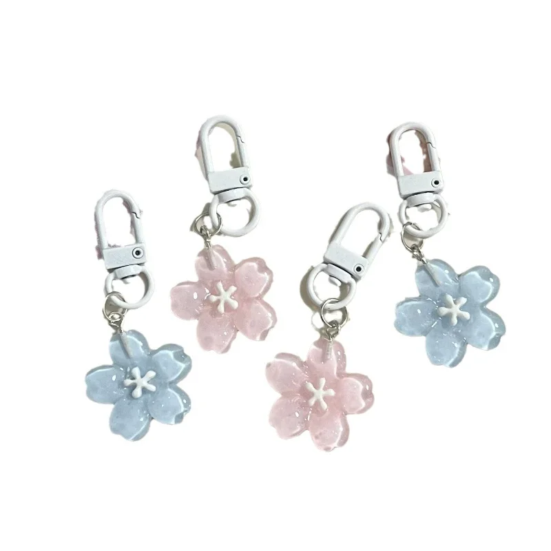 벚꽃 젤리 사쿠라 펜던트 열쇠 고리 송진, 시뮬레이션 사쿠라 열쇠 고리, 패션 배낭 걸이식 장식품, 커플 선물
