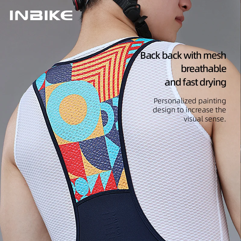 INBIKE 남자 MTB 사이클링 턱받이 반바지 자전거 타기 바지 남자 전문 자전거 반바지 남자 도로 자전거 산악 사이클링 의류