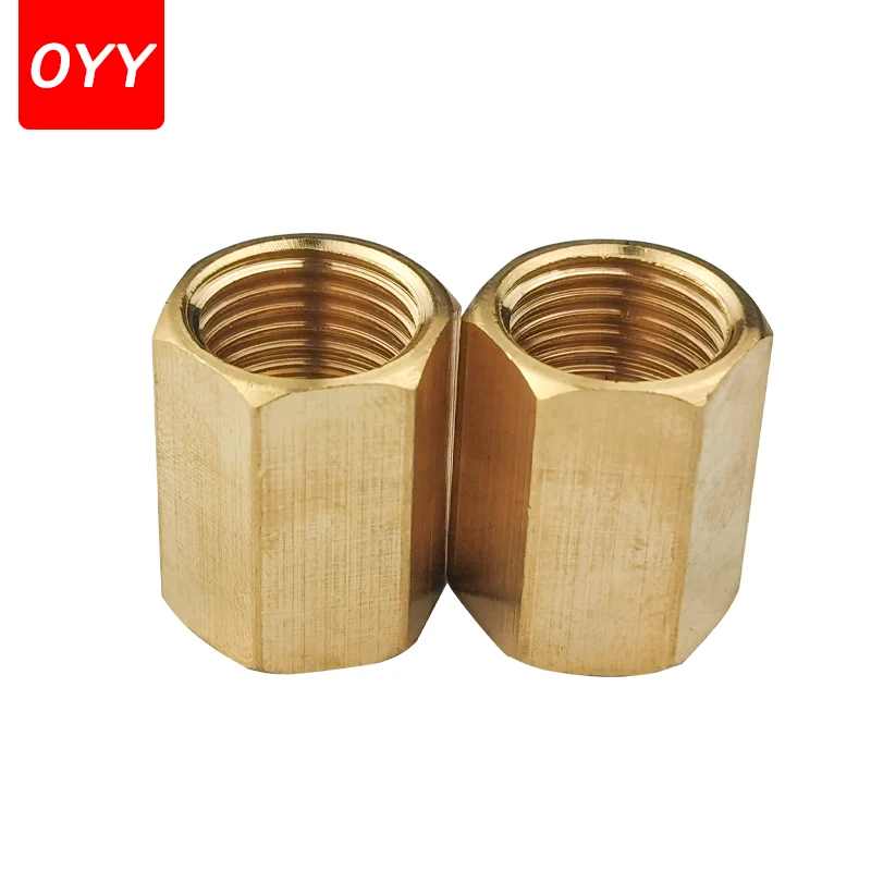 1PCS 황동 파이프 피팅 구리 호스 육각 커플 링 커플러 빠른 Connetor 암나사 1/8