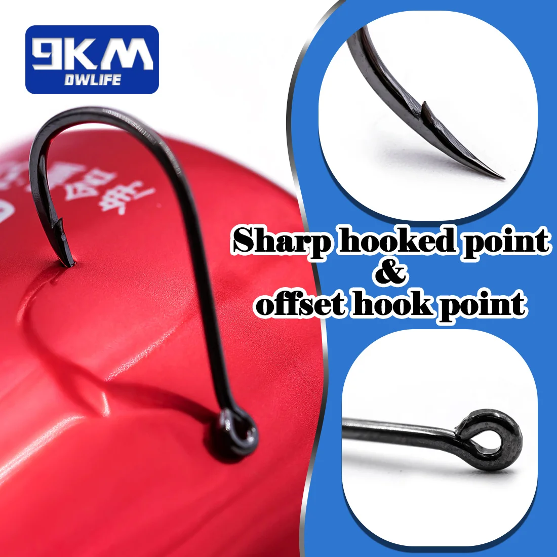 9KM 낚시 후크 50~200Pcs 잉어 후크 바닷물 낚시 서클 후크 강한 날카로운 바늘 포인트 바브 링 눈 바닷물