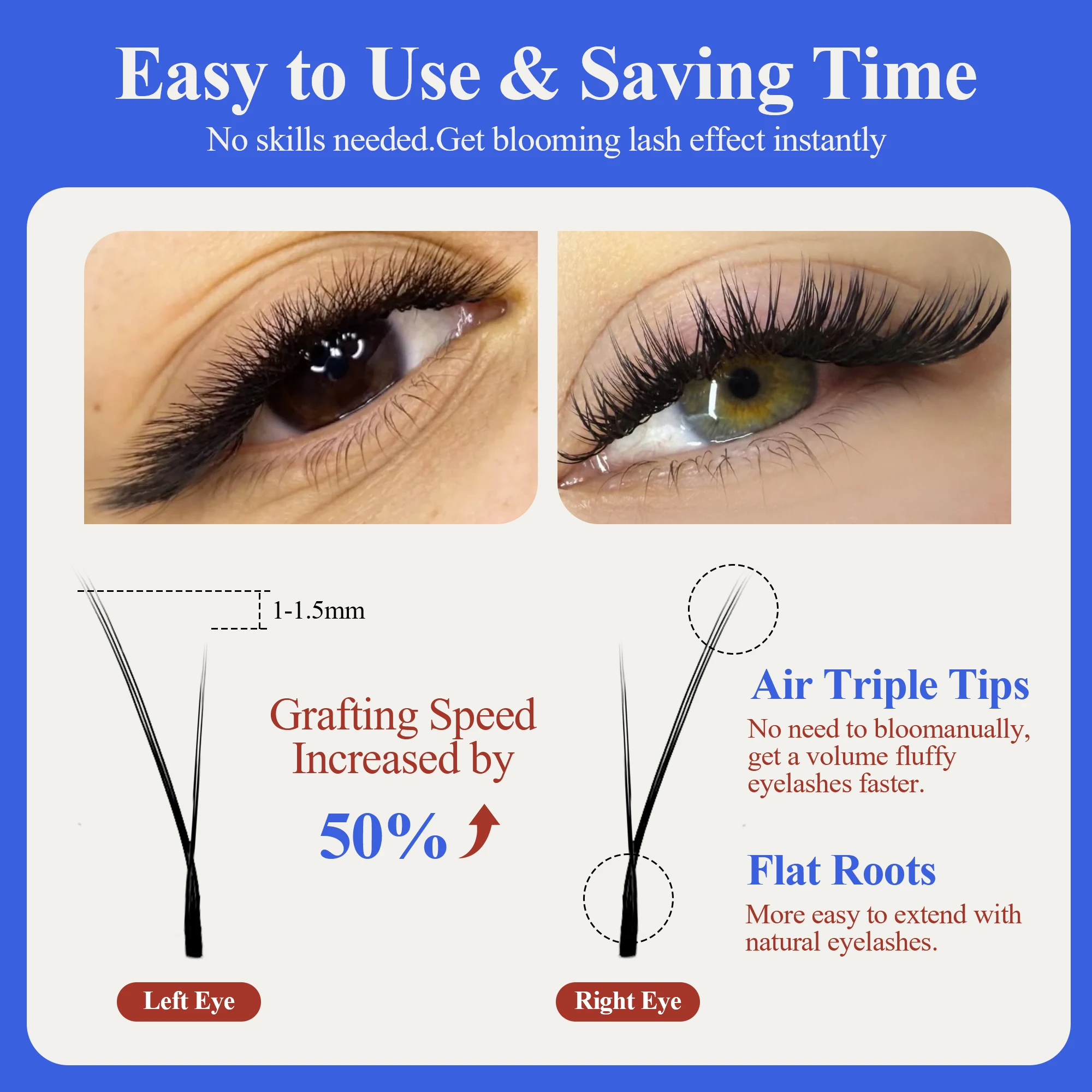 LAKANAKU 여우 눈 YY 모양 속눈썹 익스텐션 0.07mm, YY 속눈썹 섬모, 브라질 볼륨 소프트 인조 밍크 YY 속눈썹