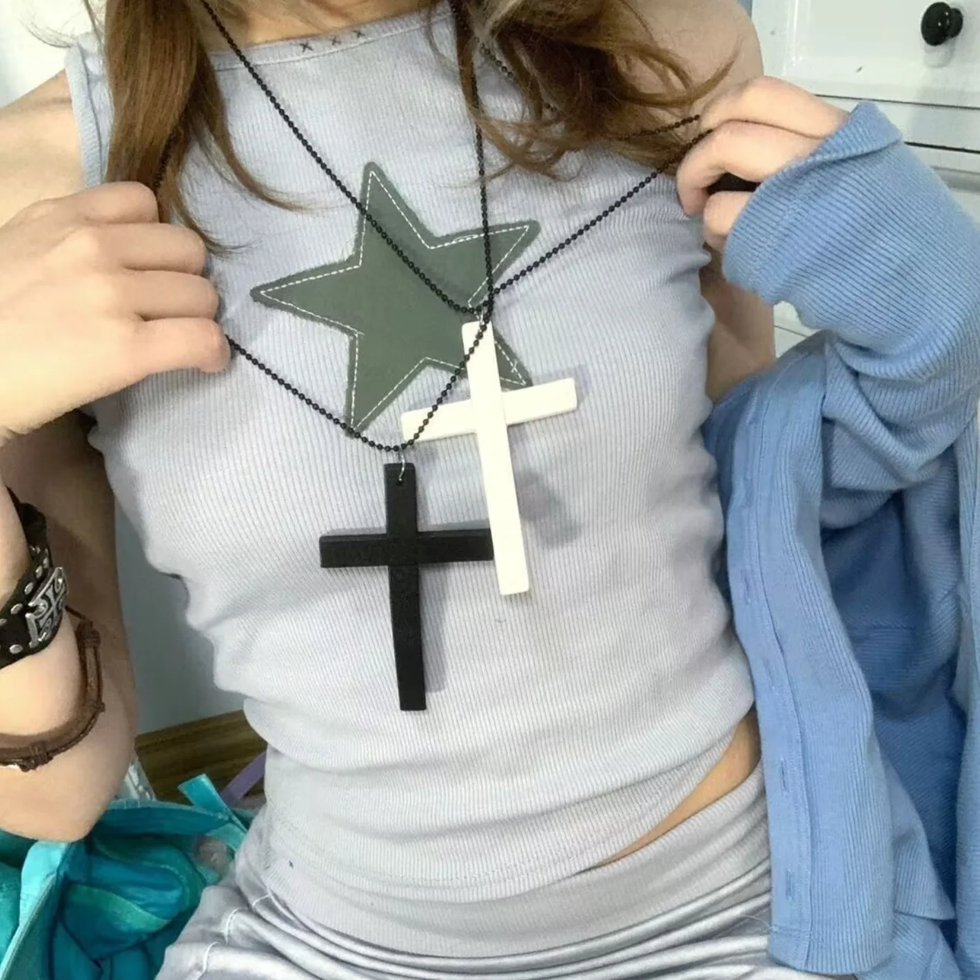 트렌디 한 멋진 펑크 고딕 나무 크로스 펜던트 nNecklace 여성 남성 빈티지 블랙 힙합 Y2k 목걸이 파티 보석 선물 title=트렌디 한 멋진 펑크 고딕 나무 크로스 펜던트 nNecklace 여성 남성 빈티지 블랙 힙합 Y2k 목걸이 파티 보석 선물