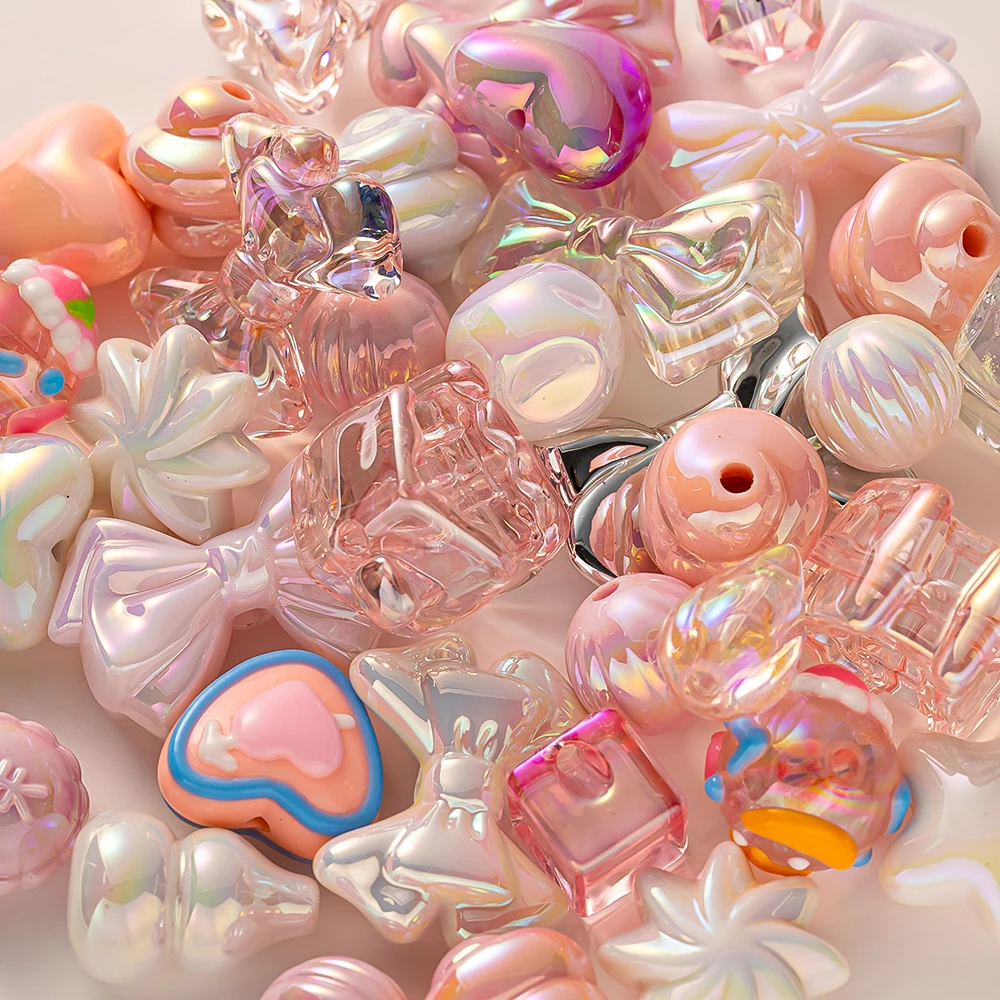 20/50g 혼합 스타일 Y2K 아크릴 활 꽃 비즈 DIY 목걸이 팔찌 전화 체인 만들기 용품 공예 액세서리 재료