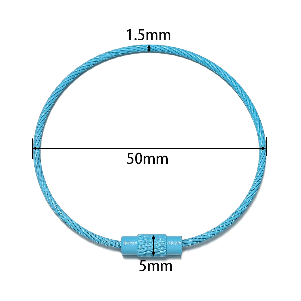 10 개/몫 50mm 철 열쇠 고리 다채로운 키 체인 반지 보석에 대 한 나사 잠금 키 체인 만들기 DIY 결과