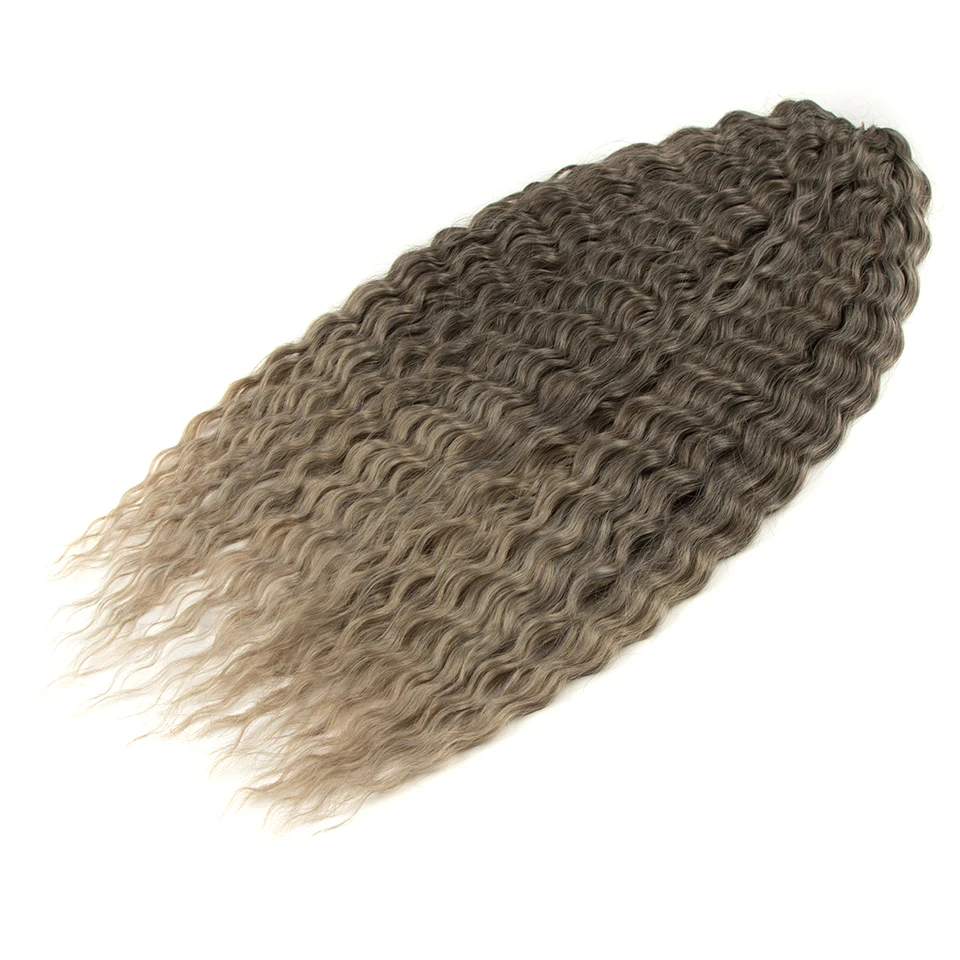 아리엘 컬 헤어 워터 웨이브 트위스트 크로셰 헤어 합성 브레이드 헤어 옹브레 블론드 핑크 22인치 딥 웨이브 브레이드 헤어 익스텐션